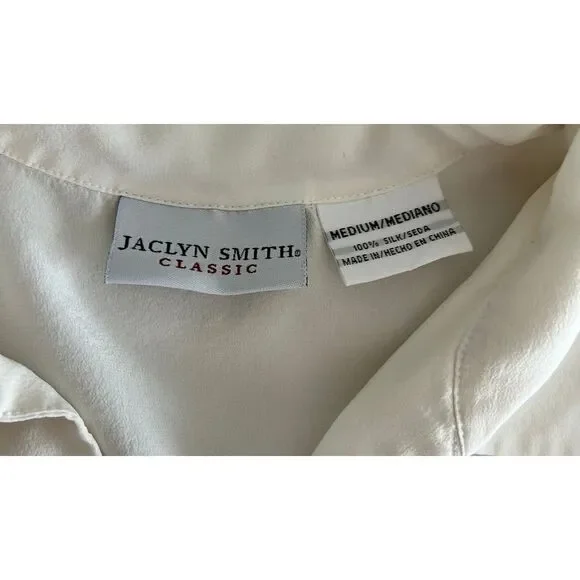 Jaclyn Smith Classic White Silk Sleeveless Blouse – Women’s M - Picture 2 of 3